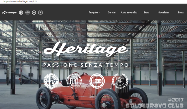 La homepage de FCA Heritage